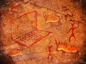 Image of the World Wide Web as a cave painting.